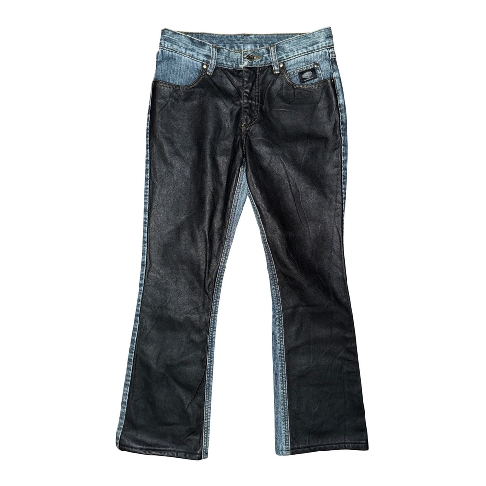 Harley Davidson Vintage Y2K Leather Denim Bootcut Jeans Grunge Indie Sleaze 6